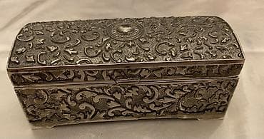ev ucun dekor: Metall qutucuq – oymalı naxışlı, məxmər 5 m - Material: metal — 1