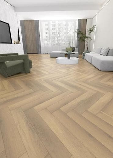 balta: Balıqlar Sümüklü (Herringbone) Dizayn Laminat/Parket Döşəmə - Təbii — 2