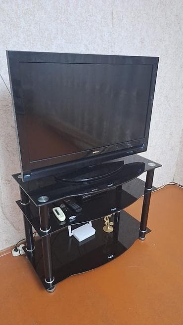 televizor atliqi: Düz TV altlığı, Polkalı, Şüşəli — 3