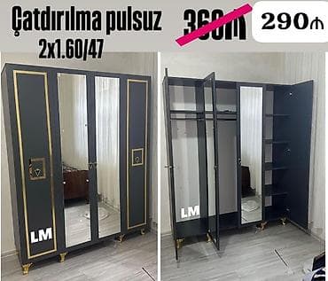 paltar dolab: Yeni, 4 qapılı, Kredit, Açılan, Düz dolab — 1