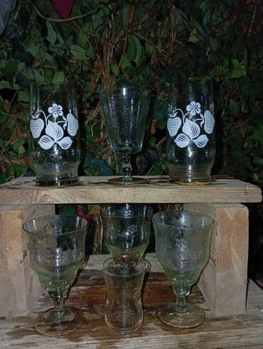 вешалки напольные в прихожую дорогие: Qədəh və stəkan dəsti - 7 ədəd müxtəlif tipli şüşə qədəh/stəkan — 2