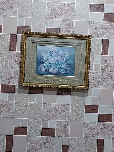 qeyri adi sekiller: Klassik çərçivədə dekorativ tablo - Mövzu: pastel çalarda çiçək — 1