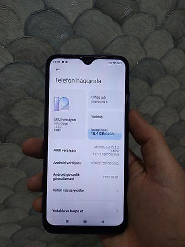 irşad redmi note 9: Redmi Note 8, 64 GB, rəng - Mavi, Barmaq izi — 9
