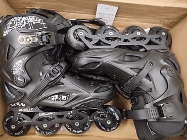 Roliklər: ROSELLE brendi inline (təkərli) konkiseti - Rəng: qara, ağ-qrafik — 1