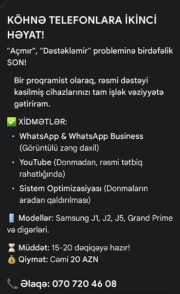 Köhnə telefonlara ikinci həyat verən proqram təminatı xidməti lalafo.az -da Köhnə telefonlara ikinci həyat verən proqram təminatı xidməti