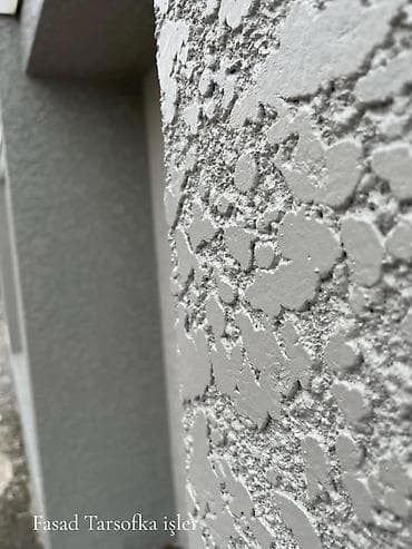 текстура фасада дома: Fasad tarsofka (dekorativ “yağış damcısı”/mozaik teksturalı) suvaq və — 5