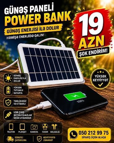daraq panel: Günəş enerjisi ilə işləyən portativ enerji paneli və USB çıxışı. - — 1