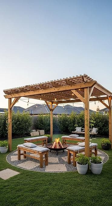 tonla su sifarişi: Açıq hava üçün taxta pergola istehsalı və quraşdırılması - Material — 3