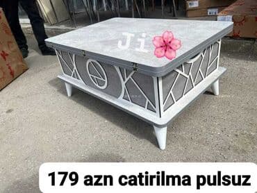 stul ev ucun: Qonaq otağı üçün, Açılmayan, Dördbucaq masa, 4 stul — 6