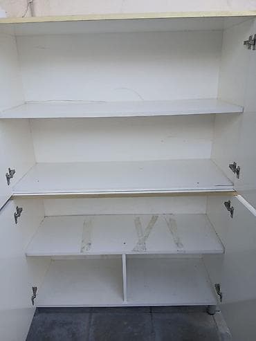 Ağ rəngli çoxgözlü dolab - Material: laminat/MDFlam ağ örtük, metal — 3