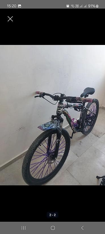 velosiped kameri: Dağ velosipedi – fərqli dizayn, rəngarəng stikerli çərçivə - — 2
