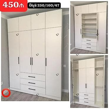 metbexd mebelleri: Yeni, 6 qapı, Siyirməli, Ağ, Açılan, Düz dolab — 1