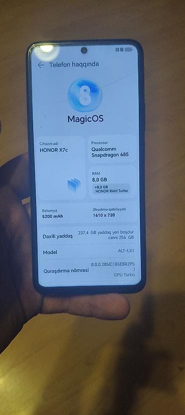 Honor X7c, 256 GB, rəng - Qara, İki sim kartlı