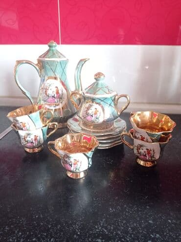 Qab-qacaq və mətbəx ləvazimatlarının alışı: Çay dəsti, Farfor, 5 nəfərlik, Rusiya — 2