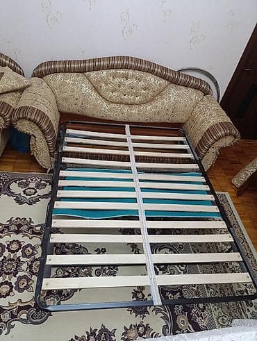 kreslo satışı: İşlənmiş, Di̇van-kravat, 2 kreslo, Divan, Bazalı, Açılan — 6