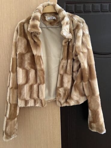 детские демисезонные костюмы: Qadın geyimləri dəsti - Süni kürk jaket: Açıq-bej rəng palitrasında — 1