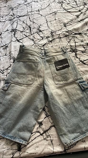 Şortlar: Məhsul: Baggy jorts – cins şort - Kəsim: Baggy/oversize, dizdən aşağı — 2