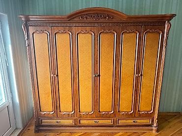 taxt islenmis: İşlənmiş, Açılan, 6 qapı Düz dolab, Qarderob, paltar dolabı — 1