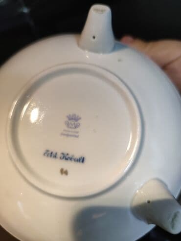 qedmi qablar: Qədimi 1910 il Schierholz kobalt konfet qabı el işi nazik farfor Real — 3