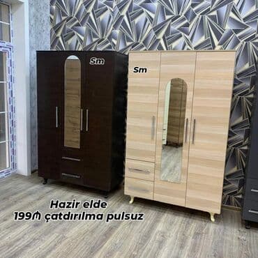 dolab satisi: Yeni, 3 qapılı Düz dolab, Qarderob, paltar dolabı — 4