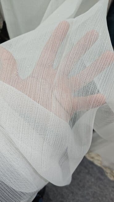 ucuz tul: Ağ rəngli, şəffaf tül parça. Yüngül və zərif görünüşü ilə pərdələr — 8