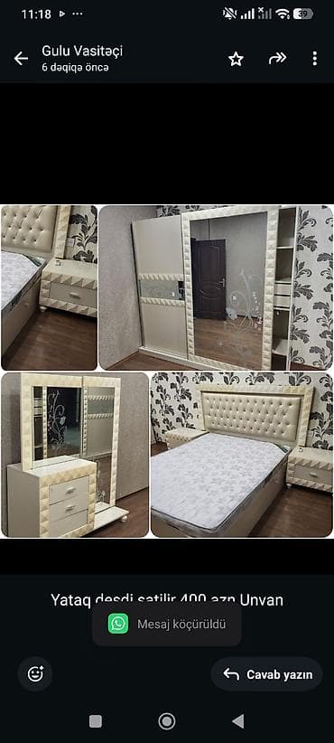 Ev üçün mebel: Yataq desdi satilir 400 azn.Unvan ehmedli (Gulu) — 1