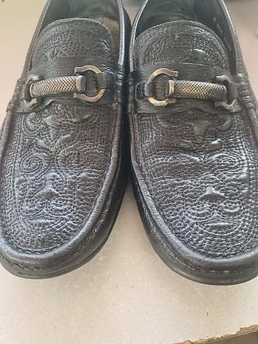 deri godekce: Emporio Armani, Ölçü: 41.5, rəng - Qara, İşlənmiş — 4