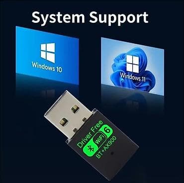 notebook hp: USB Wi‑Fi + Bluetooth Adapter – AX900 + BT5.4 Xüsusiyyətlər: - Wi‑Fi — 3