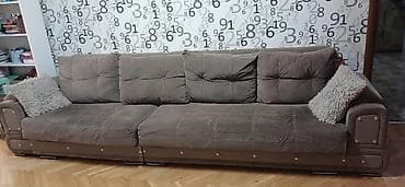 divan madera: - Model: uzun küncsüz divan - Rəng: tünd bej/qəhvəyi - Material — 1