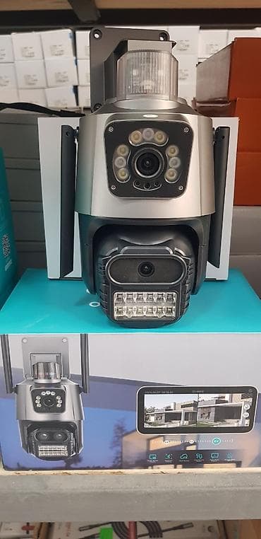 Fotokameralar: Ağıllı Wi‑Fi təhlükəsizlik kamerası – ikili obyektivli, proyektor və — 1