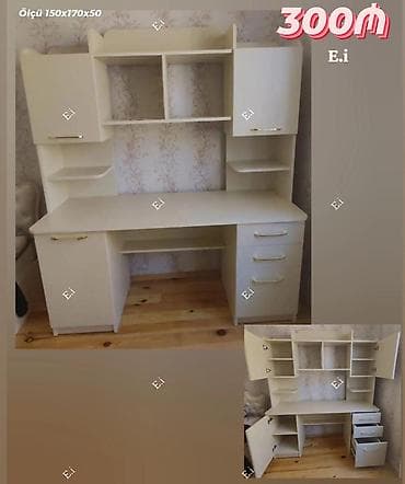 Düz masa, Stulsuz, Polkalı, Siyirməli, Rusiya, Sadə laminat