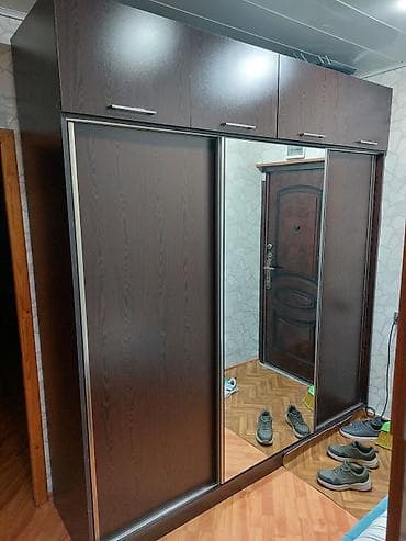 doseme taxtalari: İşlənmiş, 3 qapılı, Güzgülü, Qəhvəyi, Taxta, Kupe, Düz dolab — 1