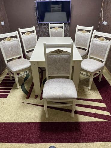 продается мед: Qonaq otağı üçün, İşlənmiş, Açılmayan, Dördbucaq masa, 6 stul — 1