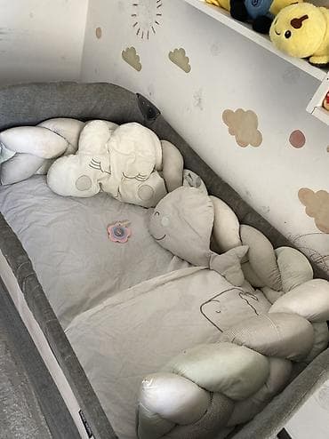 manej besik: Oğlan və qız üçün, Dördbucaq, Beşik, Dəst ilə, Matras ilə, Yellənmə mexanizmsiz — 4