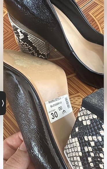 одежда в баку: Qadın ayaqqabısı – EURO STYLE, model: BLOSSOM V3 - Rəng: qara (parlaq — 2