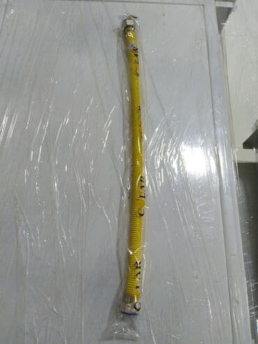 kran basligi: Qaz üçün elastik şlanq – sarı rəngli, büzməli (corrugated) quruluşlu — 2