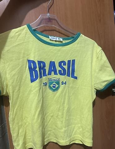 Личные вещи: Brasil temalı qısa köynək - Rəng: Açıq sarı, yaşıl haşiyəli yaxa və — 3