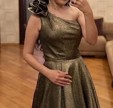 Zərif axşam/libas - Model: Tək çiyinli, asimmetrik kəsim - Rəng