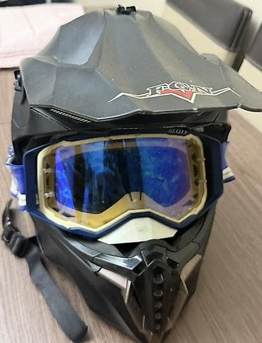 FGN off-road/dirt velosiped və motosiklet kaskı + qoruyucu eynək dəsti — 1