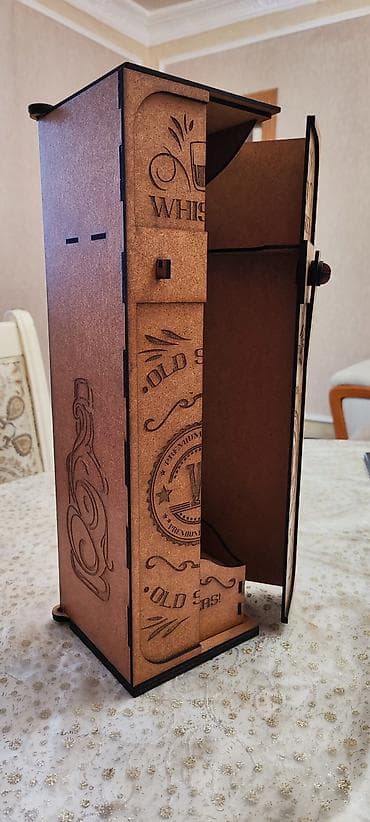 MDF-dən hazırlanmış viski/qəlib şüşə qutusu - Material: 3-5 mm MDF
