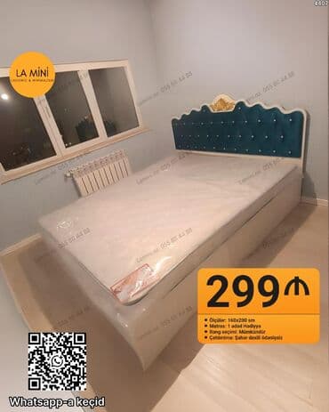 Mebel dəsti – çarpayı + hədiyyə matras - Ölçü: 160x200 sm - Başlıq