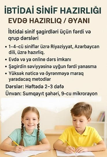 canitox botox canada: Məktəbəqədər və ibtidai sinif hazırlığı, Azərbaycan dili, Əyani, Fərdi, Qrup — 1