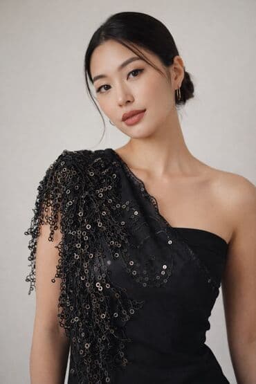 Toy paltarları və aksesuarları: Qara payetli, zəncirvari bəzəkli aksesuar parçası - Rəng: qara — 2