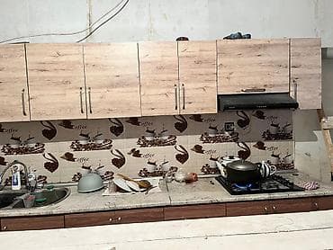 tamet daş: Mətbəx mebeli dəsti - Üst və alt dolablar: ağac teksturalı laminat — 3