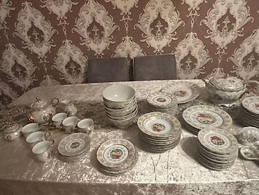 mecmeyi nedir: Nahar dəsti, rəng - Qızılı, Farfor — 3