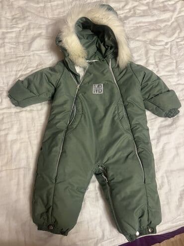 Uşaq üçün qış kombinezonu - Rəng: zeytun-yaşıl - İkiqat geyinmə