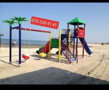 детская водная горка: Uşaq oyun parkı.uşaq sürüşkəni.sürüşkənlər.yellənçək — 1