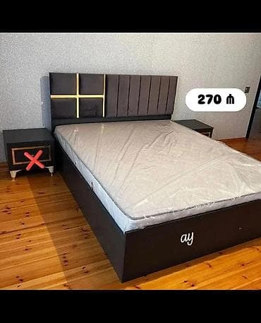 mini drel: Mebel dəsti: iki nəfərlik çarpayı + başlıq + döşək - Ölçü: standart — 1
