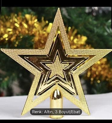 Məhsul: Şam ağacı üçün ulduz başlıq - Rəng: qızılı - Dizayn: üçqat