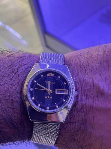 ətir qutusu: İşlənmiş, Qol saatı, Orient, rəng - Göy — 1